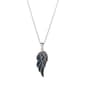 Silver Plated & Blue Crystal Wing Pendant Necklace - image 1