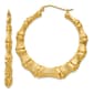Gold Classics(tm) 33mm. 14kt. Polished Bamboo Hoop Earrings - image 1