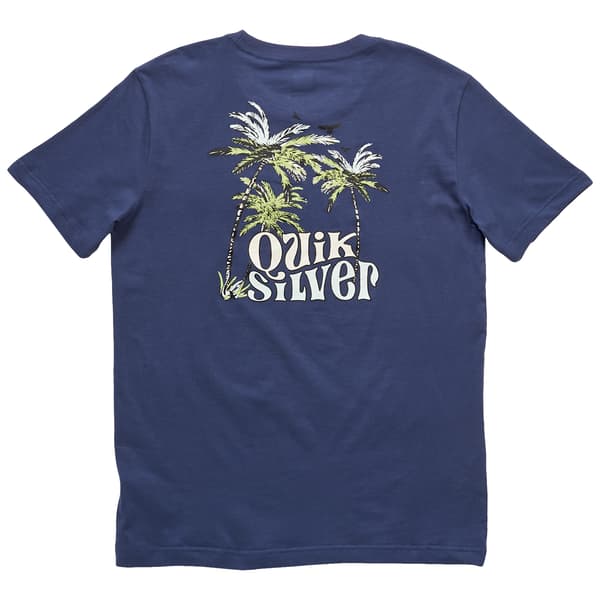 Young Mens Quicksilver Short Sleeve Palm Tree Graphic Tee