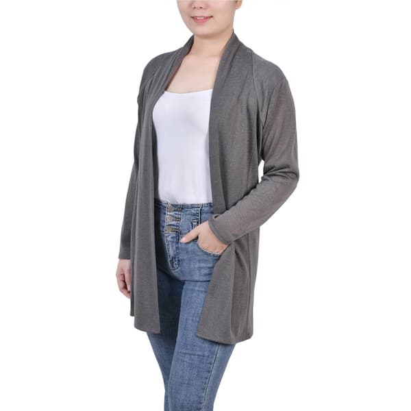 P/H 8/25 Petite NY Collection Long Sleeve Solid Long Cardigan