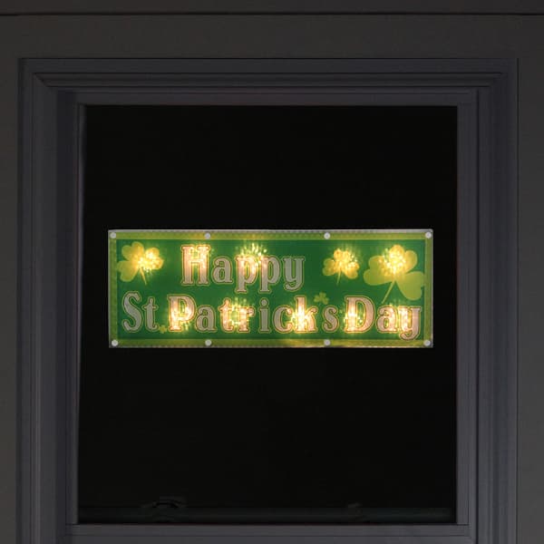 Northlight 17in. Lighted Holographic Happy St. Patrickft.s Day W