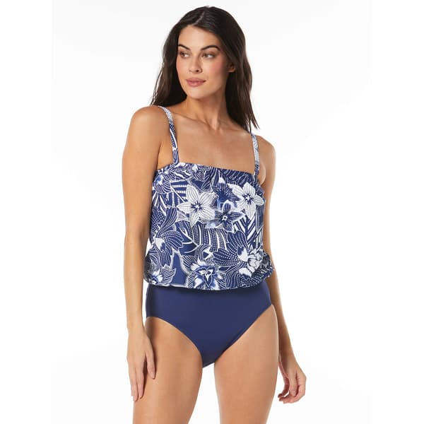 Womens Roxanne Tropic Bloom Print Blouson One Piece Swimsuit
