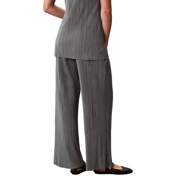 Womens Calvin Klein Pull On Pleated Straight Leg Pants