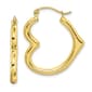 Gold Classics(tm) 10kt. Hollow Heart Shape Hoop Earrings - image 1
