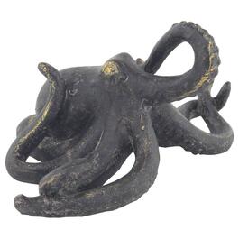 9th & Pike&#40;R&#41; Black Polystone Coastal Octopus Sculpture