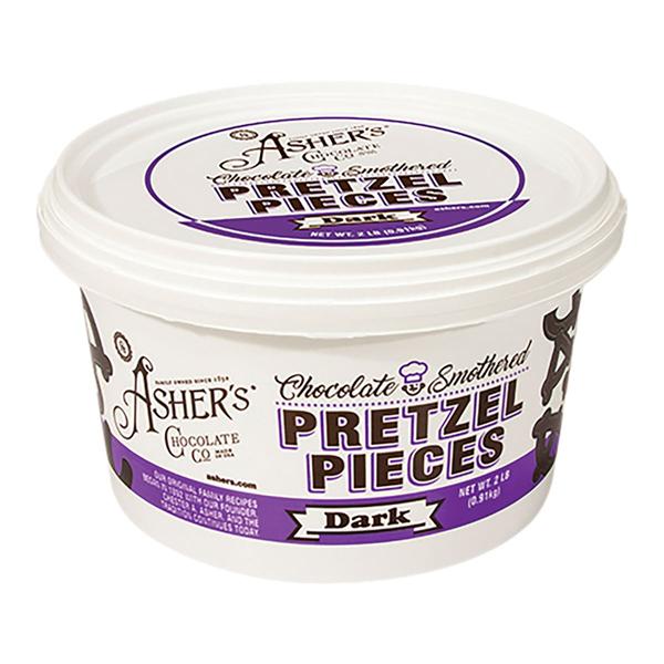 Ashers(R) Chocolate Co. 2lb. Dark Chocolate Pretzel Tub - image 