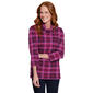 Petites Multiples 3/4 Sleeve Cowl Neck Jacquard Plaid Sweater - image 1