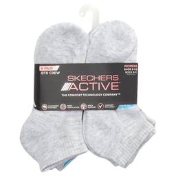 Womens Skechers(R) 6pk. Half Cushion Quarter Crew Socks