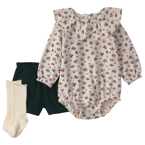 Baby Girl (6-18M) Carter''s(R) 3pc. Floral Corduroy Bodysuit Set