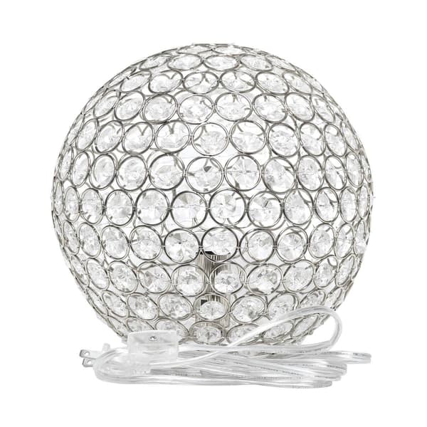 Lalia Home Elipse Medium 10in. Metal/Crystal Round Orb Table Lamp