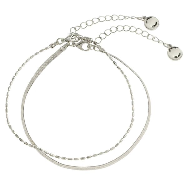 Steve Madden Delicate Chain Duo Anklet Set - image 