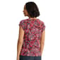Petite Jones New York Cap Sleeve Keyhole Neck Paisley Blouse - image 2