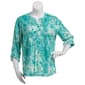Plus Size Notations 3/4 Sleeve Tie Dye Paisley Pleat Tuwa Henley - image 1