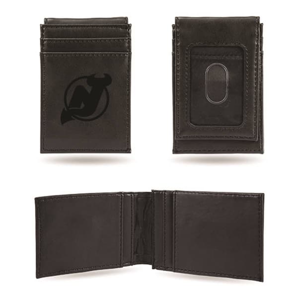 Mens NHL New Jersey Devils Faux Leather Front Pocket Wallet - image 