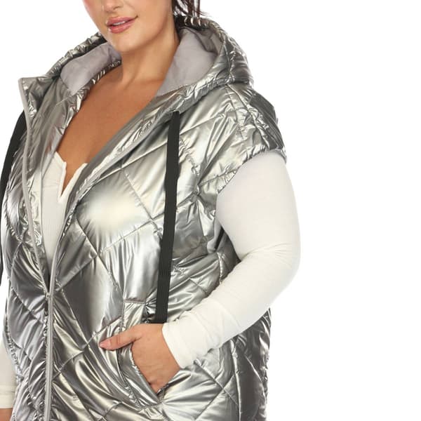 Womens White Mark Metallic Diamond Puffer Vest