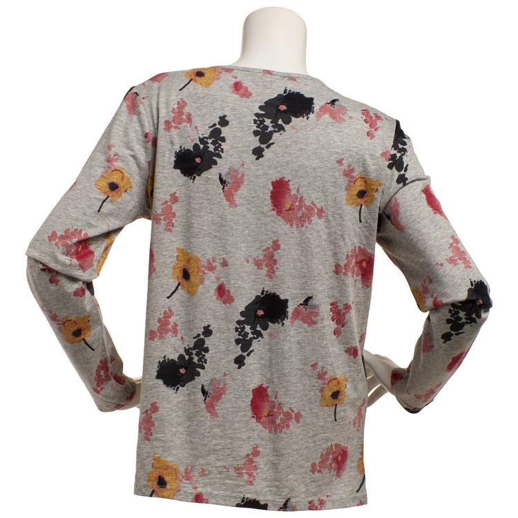 Womens Architect® Long Sleeve Slub Watercolor Floral Tee