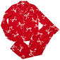 Womens Laura Ashley Long Sleeve Bows Notch Collar Pajama Set - image 1