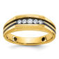 Mens Gentlemens Classics(tm) 14kt. Gold Black Rhodium & Diamond Ring - image 1