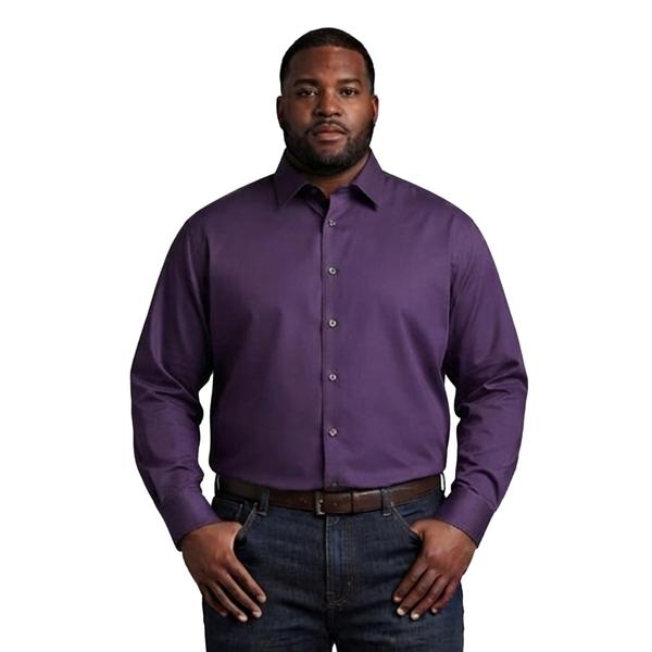 Mens Big & Tall Christian Aujard Dress Shirt - Purple Cornflower - image 