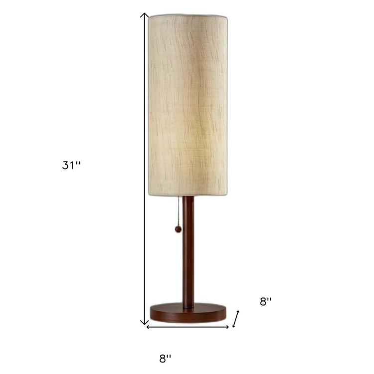 9th & Pike® 31in. Beige Shade Wood Standard Table Lamp