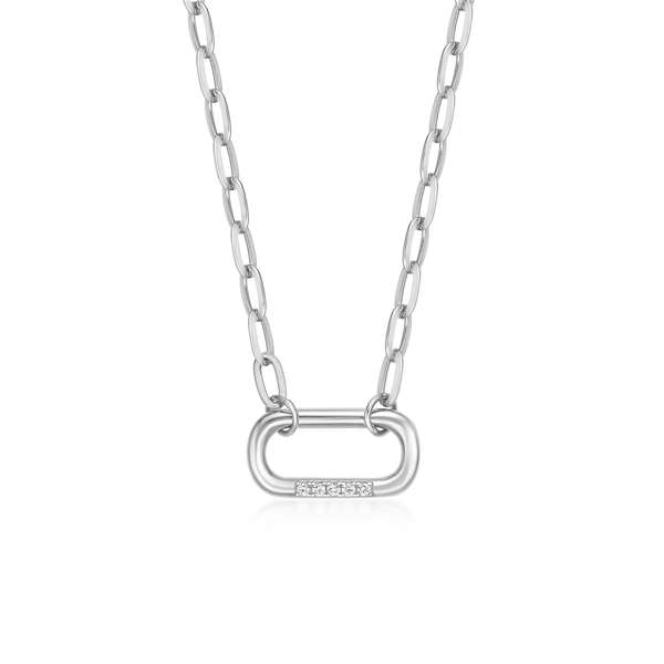 Brilliant Grown Lab-Grown Diamond Accent Paper Clip Link Necklace - image 