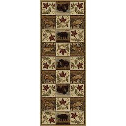 Tayse Nature Portrait Wildlife Lodge Runner - Beige