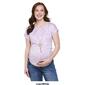 Womens Due Time Short Sleeve Floral Cross Back Maternity Top - image 2