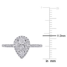 Diamond Classics™ 10kt. White Gold 1/2ctw. Diamond Pear Ring