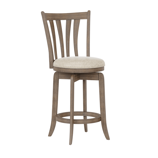 HH2 Home Savana Grey Wood Counter Height Swivel Stool