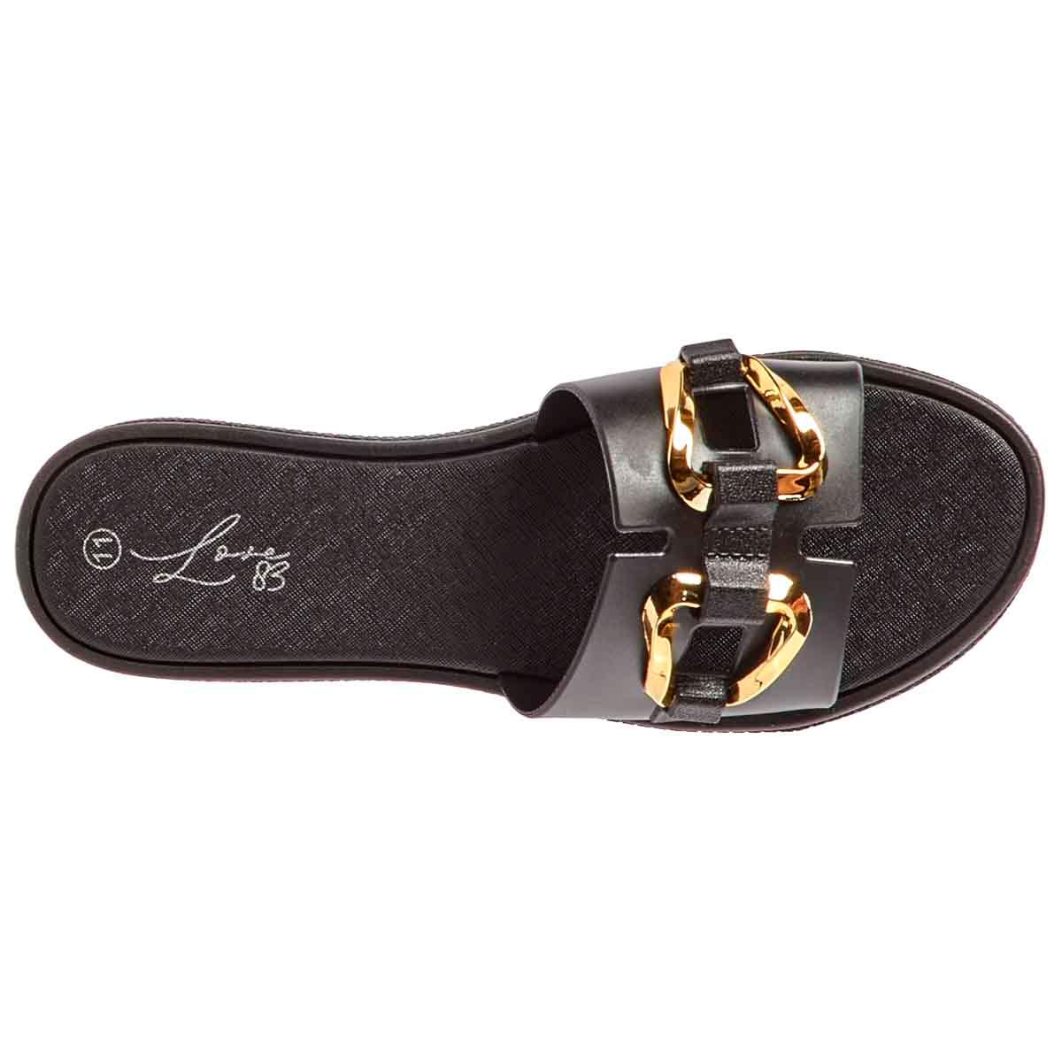 Womens Love 83 Buckle Band Jelly Slide Sandals
