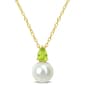 Gemstone Classics(tm) Freshwater Pearl & Peridot Pendant - image 1