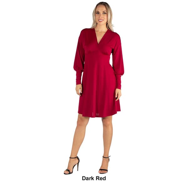 Womens 24/7 Comfort Apparel Long Sleeve Cocktail A-Line Dress