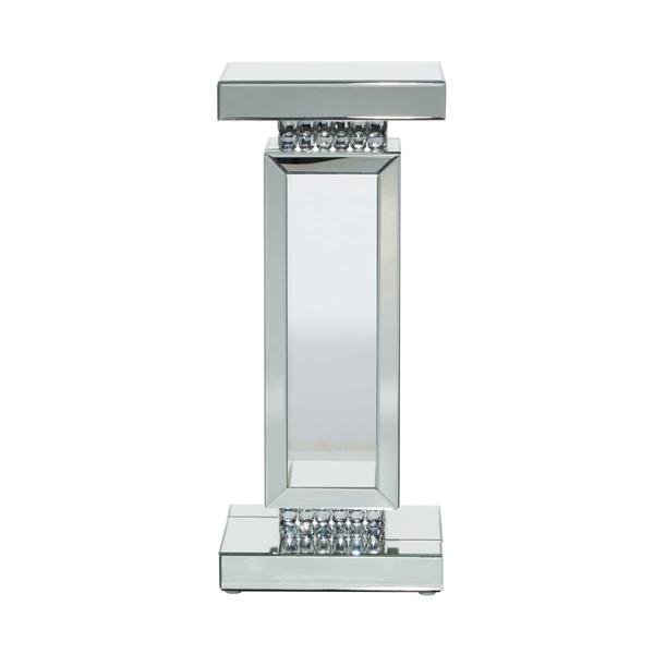 9th & Pike® Silver Wood Glam Pedestal Table