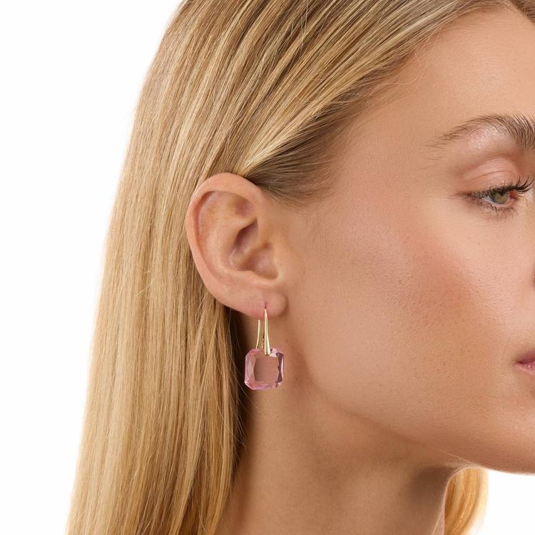 Athra 14kt. Gold over Brass & Purple Crystal Drop Earrings