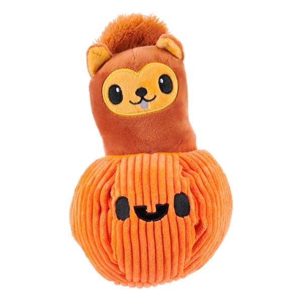 Bark Box Squirrel O'' Lantern Plush Dog Toy