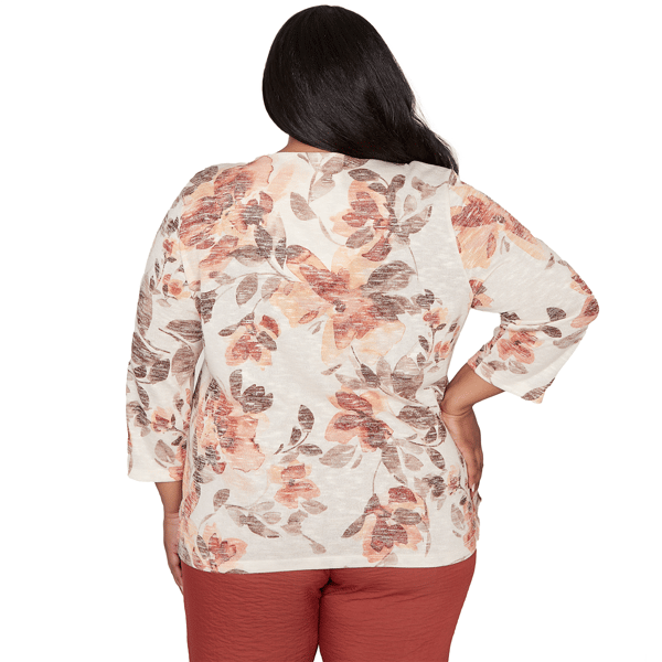 Plus Size Alfred Dunner Spice Market 3/4 Sleeve Floral Blouse