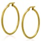 Gianni Argento 35mm Gold over Sterling Plain Hoop Earrings - image 1