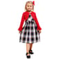 Girls &#40;4-6x&#41; Bonnie Jean Plaid Paperbag Dress w/ Cardigan - image 1