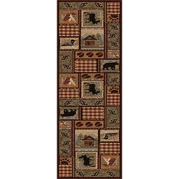 Tayse Nature Homespun Cabin Lodge Runner - Brown/Multi