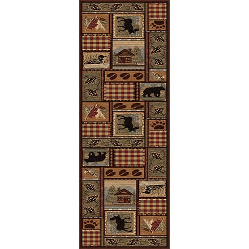 Tayse Nature Homespun Cabin Lodge Runner - Brown/Multi - image 