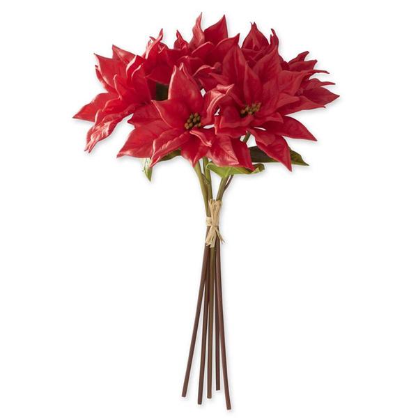 K&K Interiors Real Touch Red Poinsettia Stem - image 