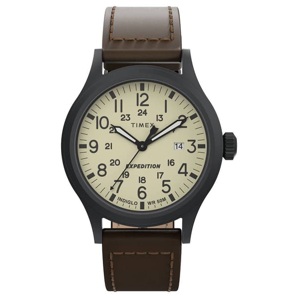 Mens Timex(R) Expedition Scout Leather Strap Watch - T49963JT