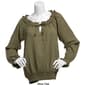 Womens French Laundry Long Sleeve Textured Woven Peasant Blouse - image 3