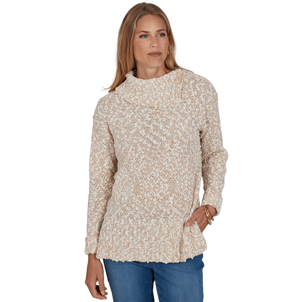 Plus Size Ruby Rd. Holiday Item Sweaters Split Cowl Neck Marled - image 
