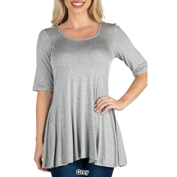 Womens 24/7 Comfort Apparel Elbow Sleeve Swing Tunic