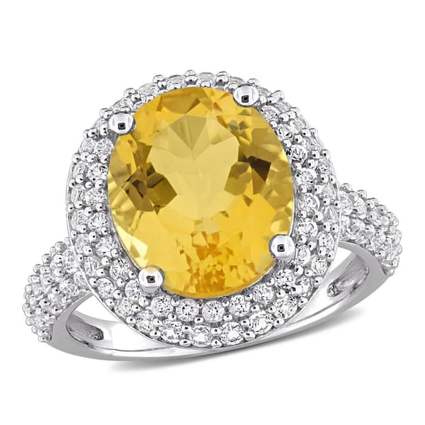 Sophia B 5 5/8ctw. Citrine & White Topaz Gemstone Ring