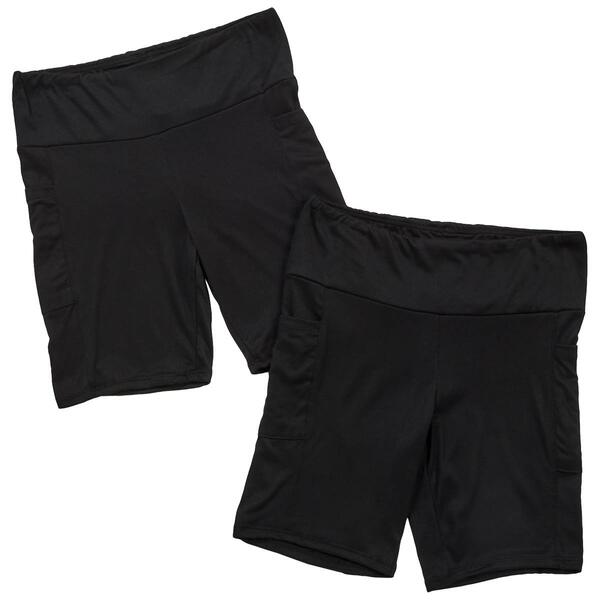 Juniors Eye Candy 2pk. Peached 8in. Cell Phone Pocket Bike Shorts - image 