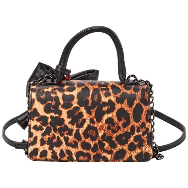 Luv Betsey by Betsey Johnson Evie Leopard Satchel W/Puffy Hangoff