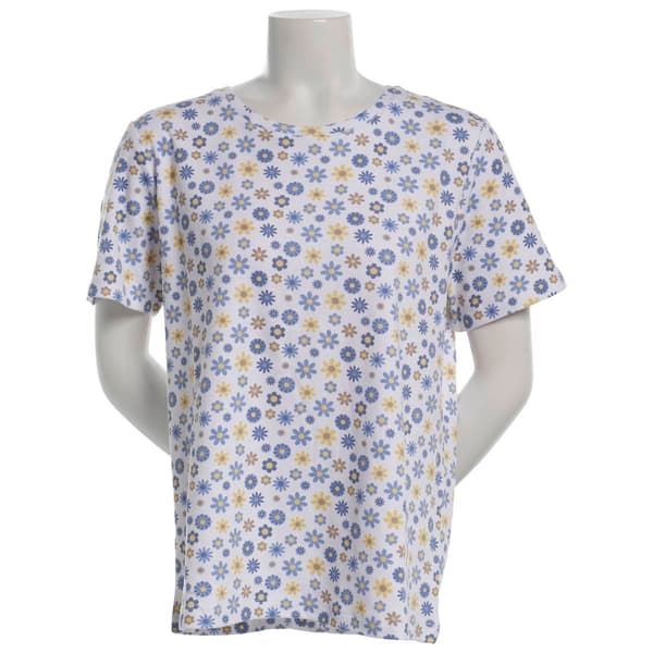 Petite Hasting & Smith Short Sleeve Daisy Floral Crew Neck Tee - image 