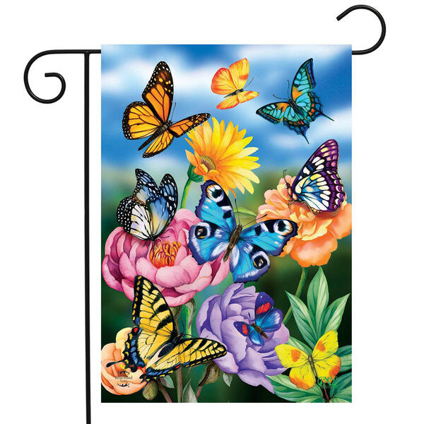 Briarwood Lane Butterflies in Garden Garden Flag - image 